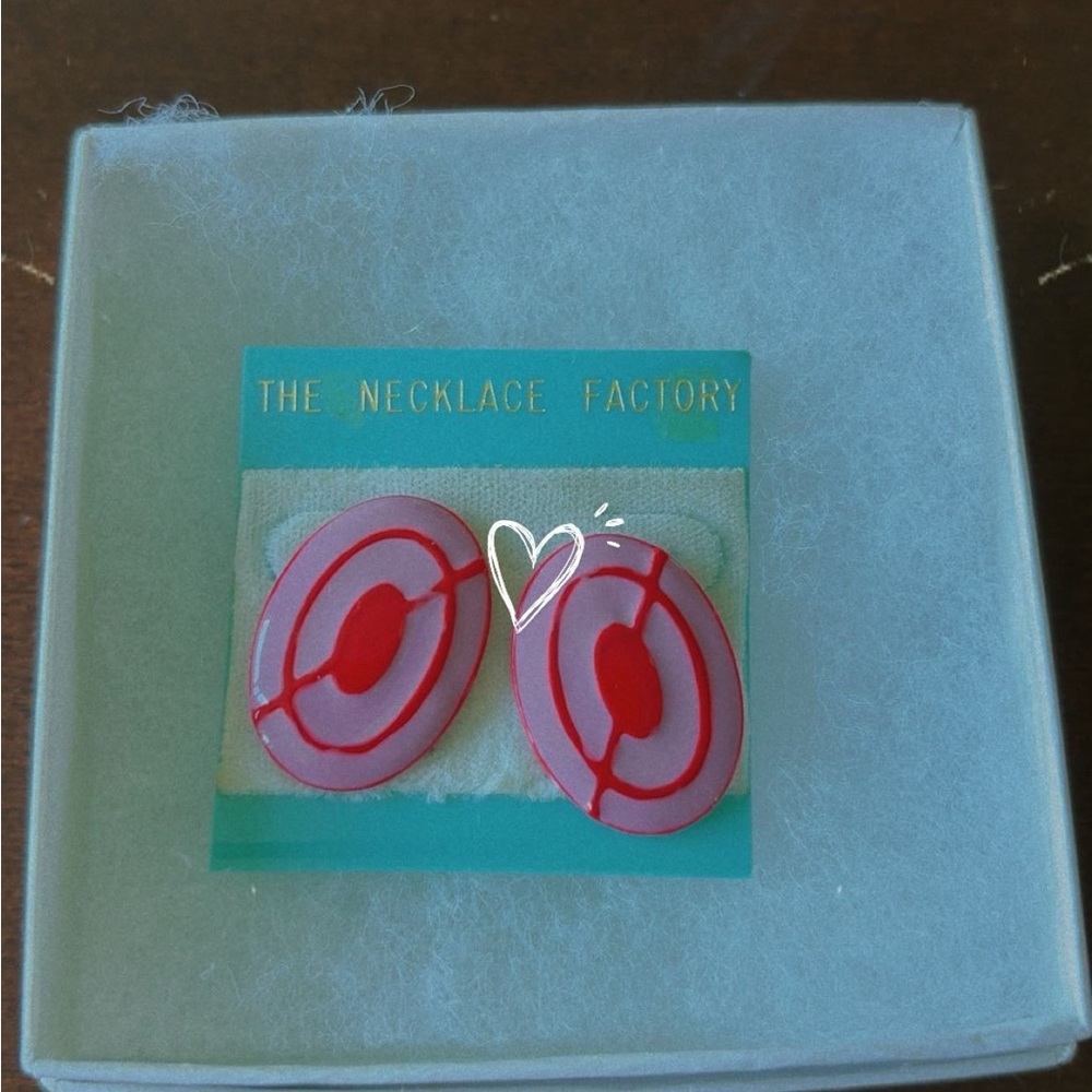 Red and Pink Vintage Clip on Earrings